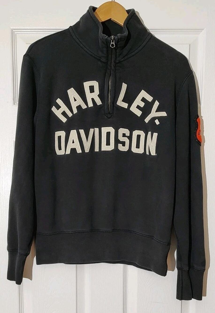 Men's Harley-Davidson x Champion Todd Snyder Black Half-zip Sweatshirt - Medium